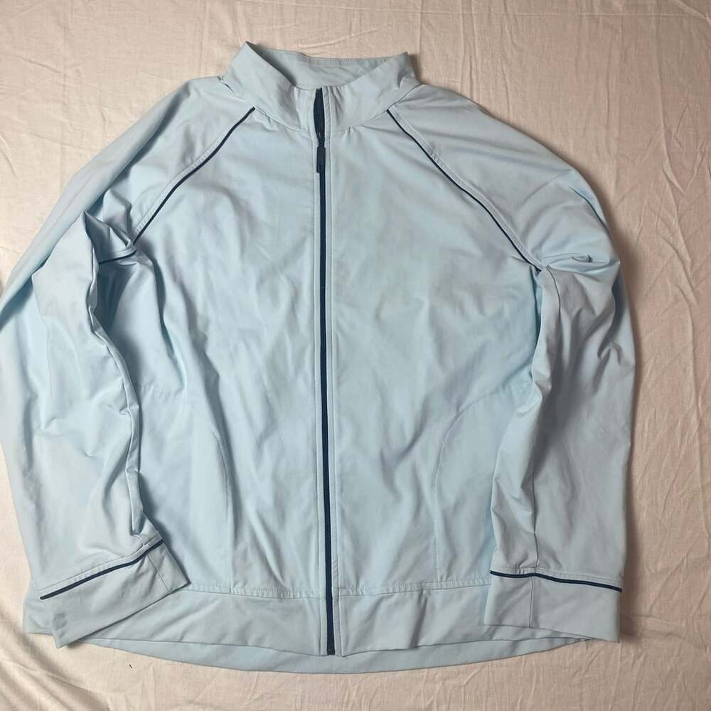 Tranquility By Soma Light Blue Full Zip women’s Athletic Jacket Size 2X (1362)